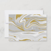 モダンマーブルとゴールドの結婚式の受付カード 招待状 (裏面)