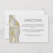 モダンマーブルとゴールドの結婚式案内カード 招待状 (正面)