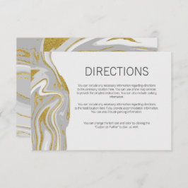 モダンマーブルとゴールドの結婚式案内カード 招待状