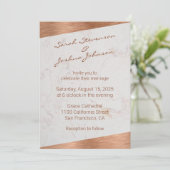 モダンマーブルカッパー手書き幾何学ウェディング 招待状 (スタンド正面)