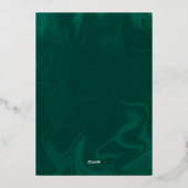 モダンマーブルグリーン&金ゴールドホリデーフォトカード 箔シーズンカード (裏面)