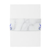 モダンマーブルブルーアイリスフローラブーケ結婚ス 招待状ベリーバンド (裏面例)