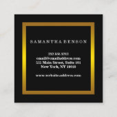 モダンマーブルブルー&金ゴールド美しいサロン スクエア名刺 (裏面)