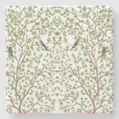 モダンマーブルボタニカルデザイン ストーンコースター (正面)