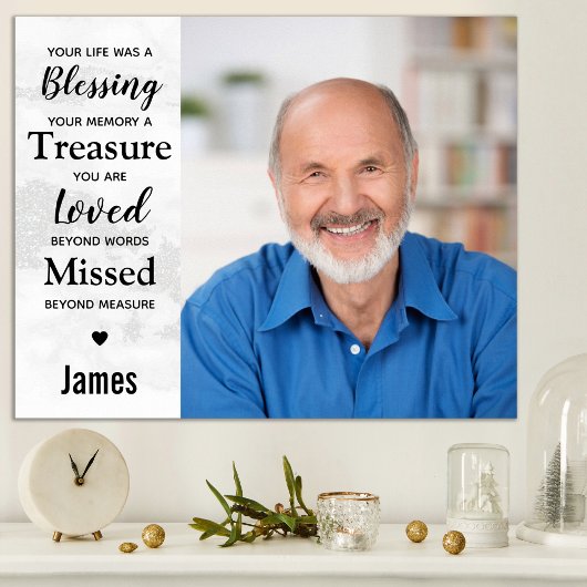 モダンマーブルメモリアル追悼記念写真 ポスター