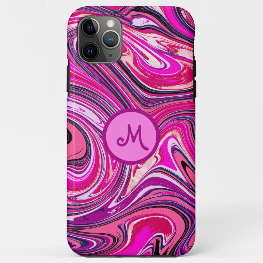 モダンマーブル渦巻きモノグラム Case-Mate iPhoneケース (裏面)