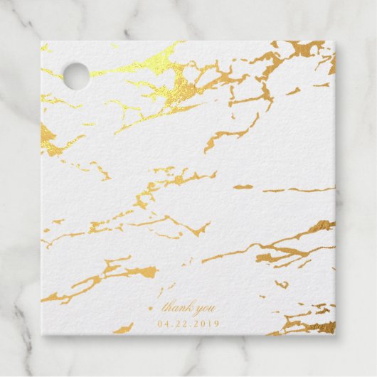 モダンマーブル サンクス リアルゴールドホイル フェイバータグ (正面)