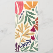 モダンミッカラフルス抽象芸術フローラ結婚の メニュー (裏面)