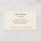 モダンミッドセンチュリー抽象芸術ブラック図形 名刺 (裏面)