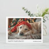モダンミニマおもしろいリストHappy Pawlidays Chrimas シーズンカード (スタンド正面)