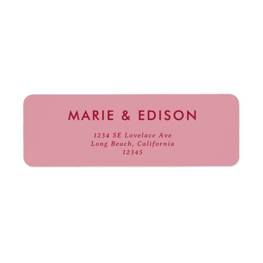 モダンミニマお洒落結婚リスト差出人住所 ラベル (正面)