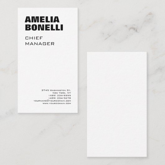 モダンミニマはっきりしたリストプロフェッショナル標準サイズ 名刺 (正面/裏面)