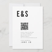 モダンミニマはっきりしたリストQRコー結婚ド 招待状 (裏面)