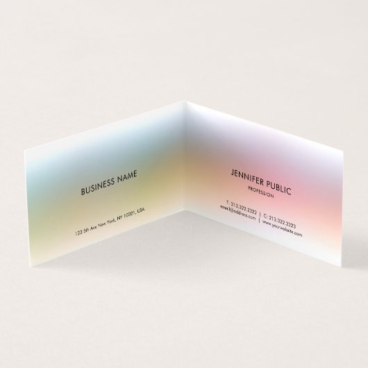 モダンミニマエレガントカラフルシンプルテンプレート 名刺 (内部)