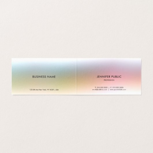 モダンミニマエレガントカラフルシンプルテンプレート 名刺 (内部フラット)