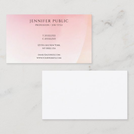 モダンミニマエレガントカラフルテンプレートトレンディー 名刺 (正面/裏面)