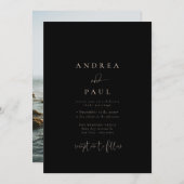 モダンミニマエレガントクラシックスの写真結婚の 招待状 (正面/裏面)