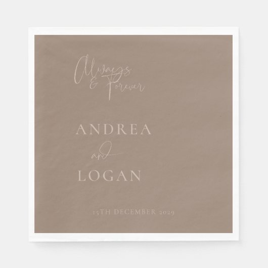 モダンミニマエレガントクラシック結婚リスト スタンダードランチョンナプキン (正面)