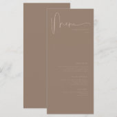 モダンミニマエレガントクラシック結婚リスト メニュー (正面/裏面)