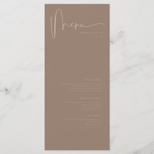 モダンミニマエレガントクラシック結婚リスト メニュー (正面)