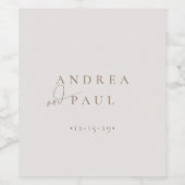 モダンミニマエレガントクラシック結婚リスト ワインラベル (シングルラベル)