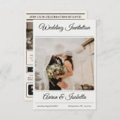 モダンミニマエレガントシンプルスの写真結婚の 招待状 (正面/裏面)