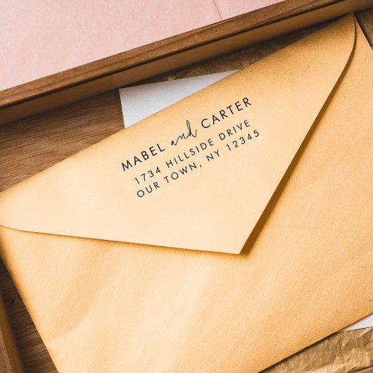 モダンミニマエレガントシンプル結婚リスト夫婦 セルフインキングスタンプ