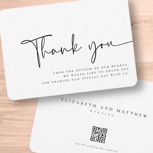 モダンミニマエレガントシンプル結婚リスト サンキューカード