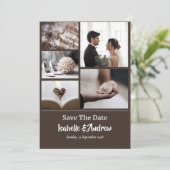 モダンミニマエレガントシンプル結婚リスト セーブザデート (スタンド正面)