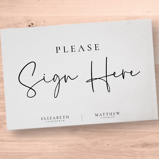 モダンミニマエレガントシンプル結婚リスト ポスター