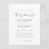 モダンミニマエレガントシンプル結婚リスト ポストカード (正面)