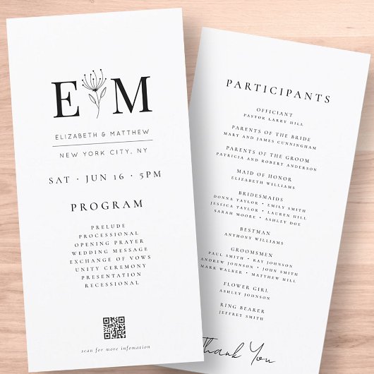 モダンミニマエレガントリストのシックな結婚葉