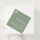 モダンミニマエレガントリストのセージ結婚グリーン フェイバータグ (インサイチュ)