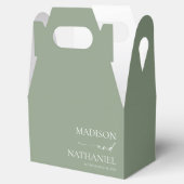 モダンミニマエレガントリストのセージ結婚グリーン フェイバーボックス (オープン)