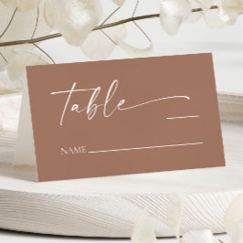 モダンミニマエレガントリストのモカ結婚ムース プレイスカード