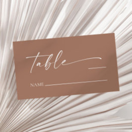 モダンミニマエレガントリストのモカ結婚ムース プレイスカード