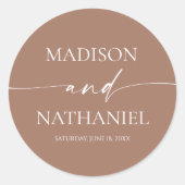 モダンミニマエレガントリストのモカ結婚ムース ラウンドシール (正面)