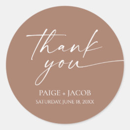 モダンミニマエレガントリストのモカ結婚ムース ラウンドシール