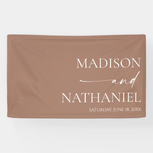 モダンミニマエレガントリストのモカ結婚ムース 横断幕 (横)