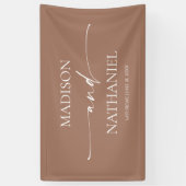 モダンミニマエレガントリストのモカ結婚ムース 横断幕 (縦)