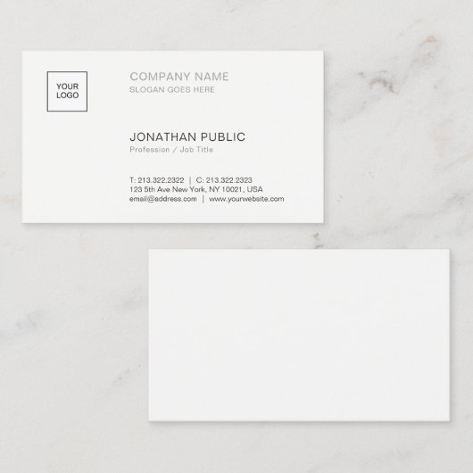 モダンミニマエレガントリストテンプレートシンプル 名刺 (正面/裏面)