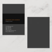 モダンミニマエレガントリスト平灰色ブラック 名刺 (正面/裏面)