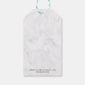 モダンミニマエレガントリスト白大理石小売商つる品 ギフトタグ (裏面)