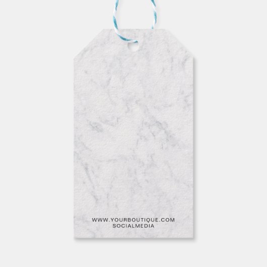 モダンミニマエレガントリスト白大理石小売商つる品 ギフトタグ (裏面)