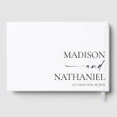 モダンミニマエレガントリスト白結婚黒 ゲストブック (裏面)