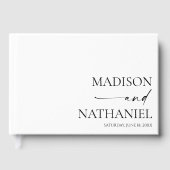 モダンミニマエレガントリスト白結婚黒 ゲストブック (正面)