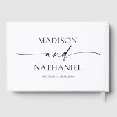 モダンミニマエレガントリスト白結婚黒 ゲストブック (裏面)