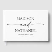 モダンミニマエレガントリスト白結婚黒 ゲストブック (正面)