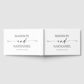 モダンミニマエレガントリスト白結婚黒 ゲストブック (全面)