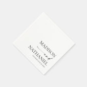 モダンミニマエレガントリスト白結婚黒 スタンダードカクテルナプキン (角)